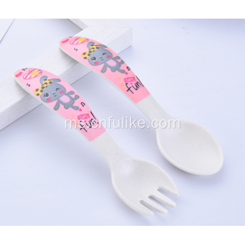 Set Plastik Kiddy Cutlery Spoon yang berwarna-warni